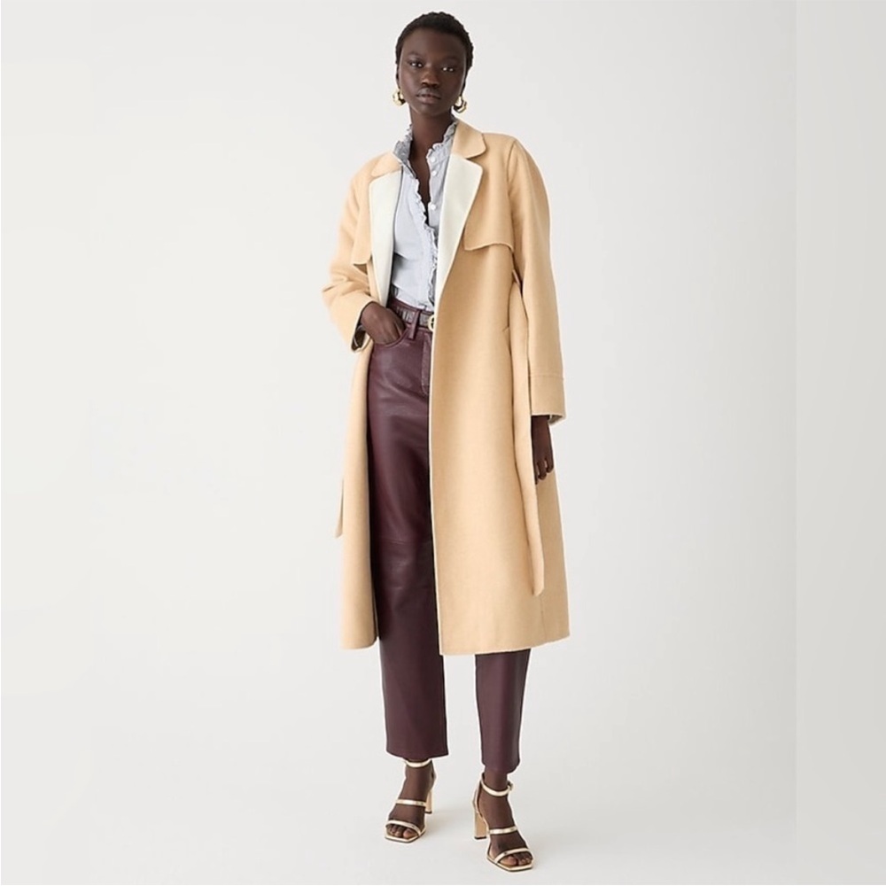 NWT J Crew Harriet trench coat in double-faced blend BU070